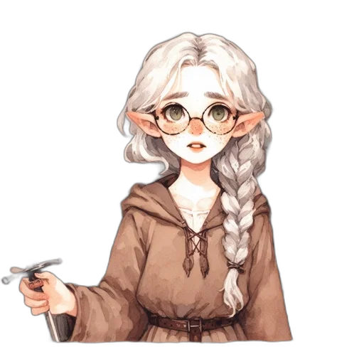 staff, dress, dragon, fantasy art transparent PNG cut-out