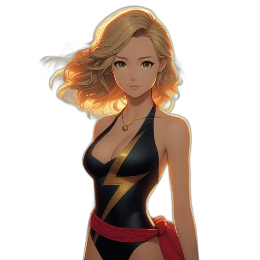 dress, staff, jewelry, comic book art transparent PNG cut-out