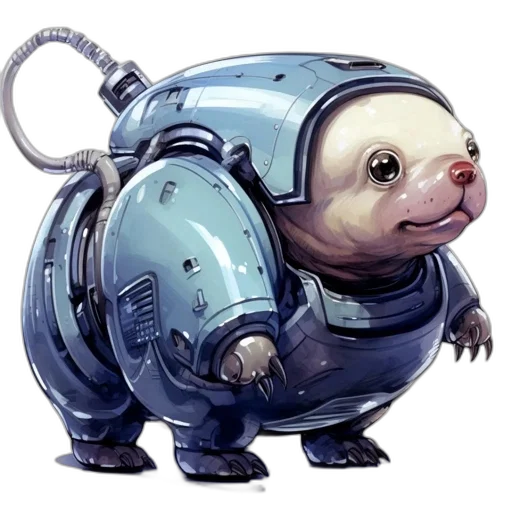 robot, animal, creature, staff transparent PNG cut-out