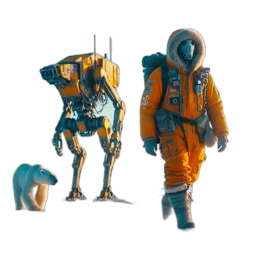 robot, creature, animal, jacket transparent PNG cut-out