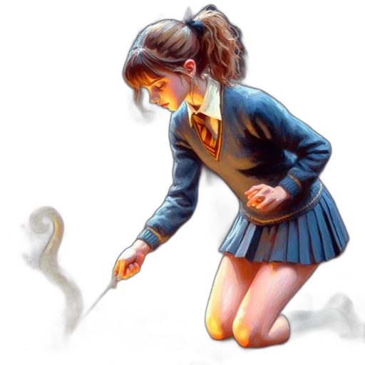 staff, hair, jacket, creature transparent PNG cut-out