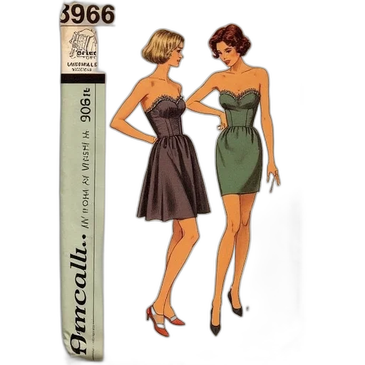 dress, photorealistic, vintage, mccall transparent PNG cut-out
