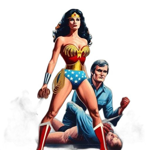 comic book art, concept art, wonder, woman transparent PNG cut-out