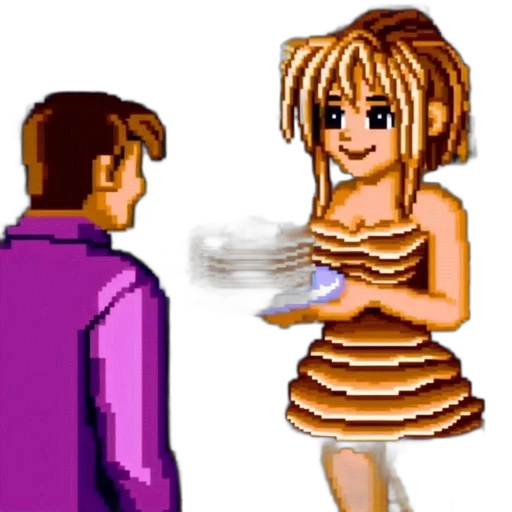 dress, food, pixel art, vaporwave transparent PNG cut-out