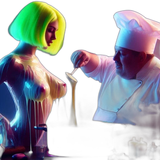 robot, food, concept art, 3d render transparent PNG cut-out
