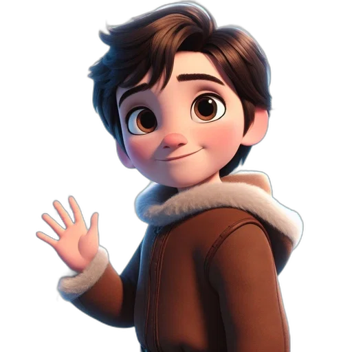 jacket, face, cartoon, 3d render transparent PNG cut-out