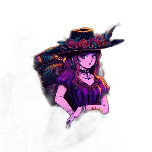 hat, dress, staff, crown transparent PNG cut-out