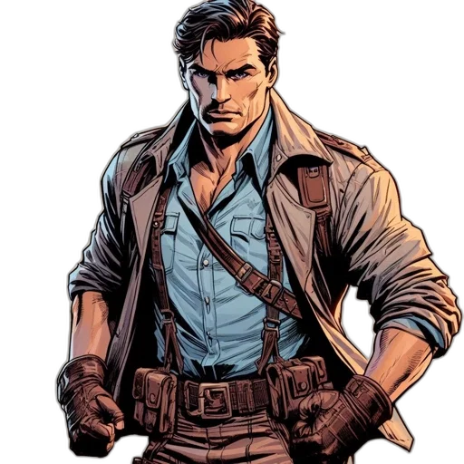 jacket, comic book art, concept art, cartoon transparent PNG cut-out