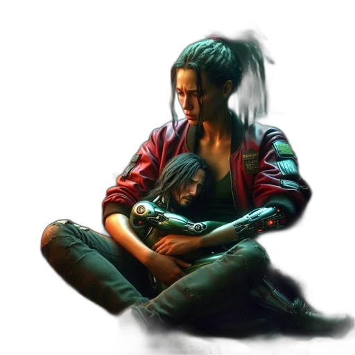 jacket, face, weapon, concept art transparent PNG cut-out