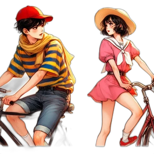 concept art, anime, comic book art, watercolor transparent PNG cut-out