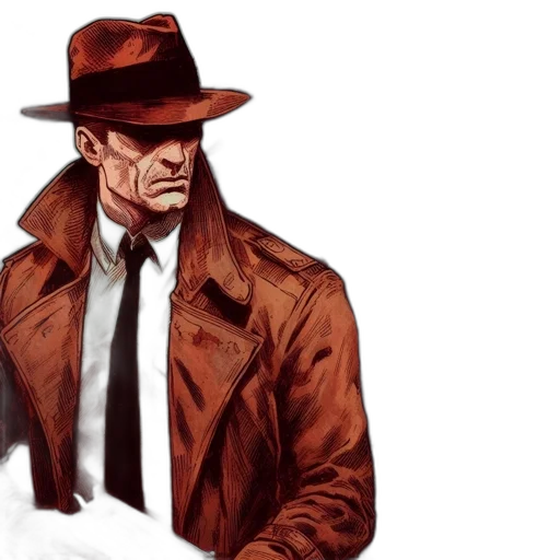 jacket, hat, comic book art, concept art transparent PNG cut-out