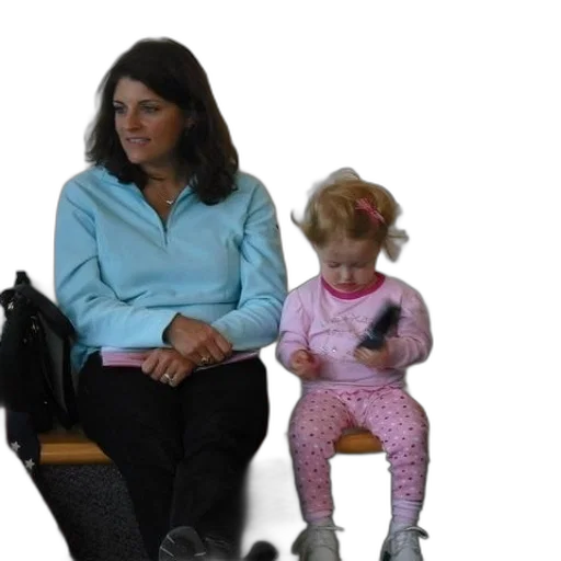 woman, blue, shirt, sits transparent PNG cut-out