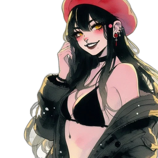 hat, watercolor, concept art, fantasy art transparent PNG cut-out