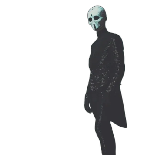 mask, jacket, staff, creature transparent PNG cut-out