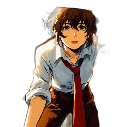 face, jacket, staff, anime transparent PNG cut-out
