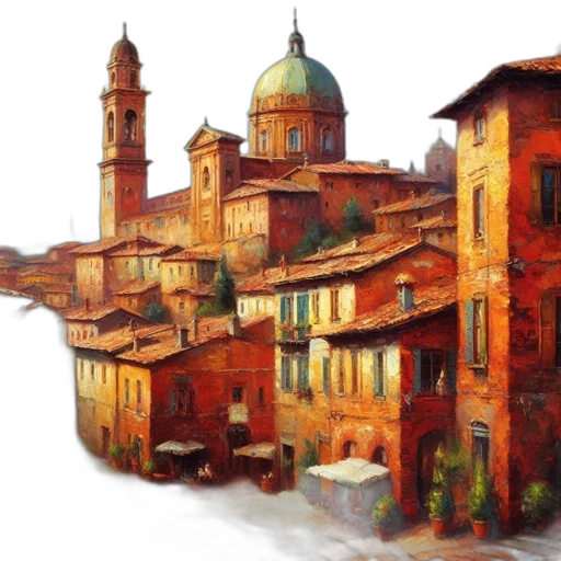 building, photorealistic, oil painting, watercolor transparent PNG cut-out