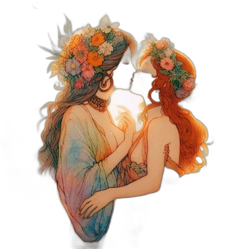 crown, dress, mask, flower transparent PNG cut-out