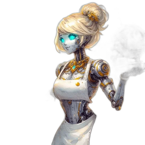 robot, staff, dress, weapon transparent PNG cut-out
