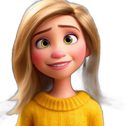 face, dress, 3d render, cartoon transparent PNG cut-out