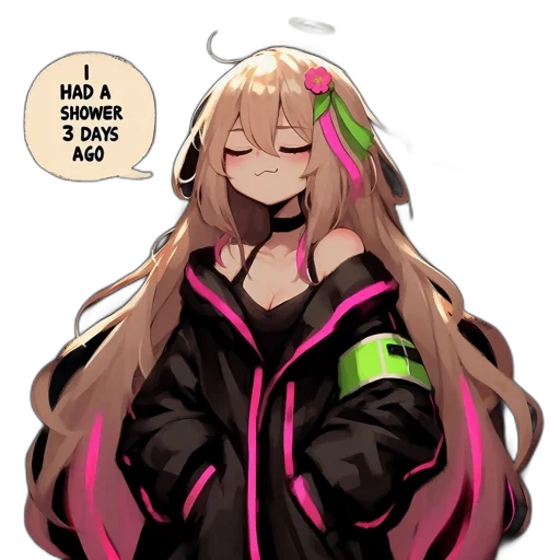 jacket, dress, staff, anime transparent PNG cut-out