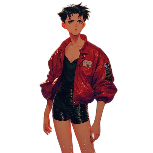 jacket, concept art, pixel art, vaporwave transparent PNG cut-out