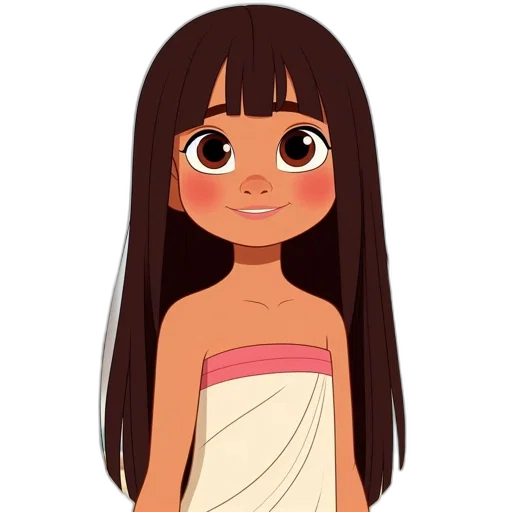 dress, hair, face, cartoon transparent PNG cut-out