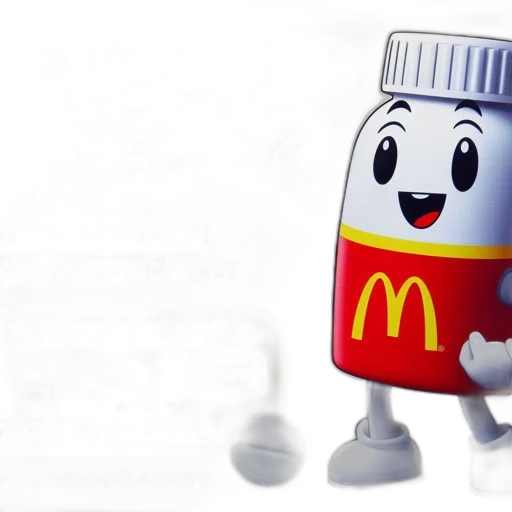 food, robot, bottle, 3d render transparent PNG cut-out