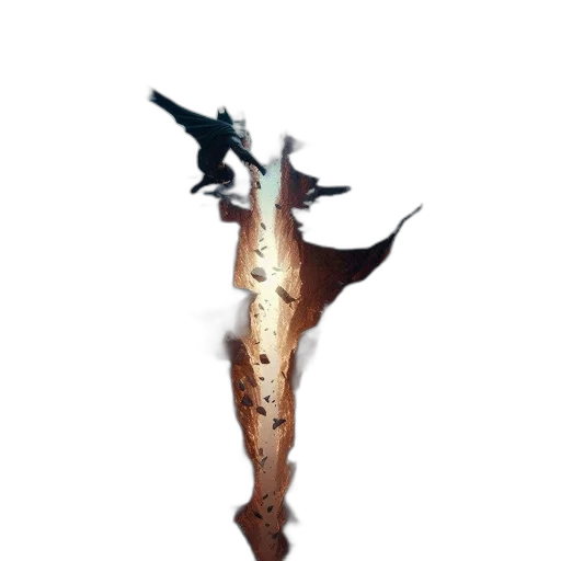 dragon, staff, sword, weapon transparent PNG cut-out
