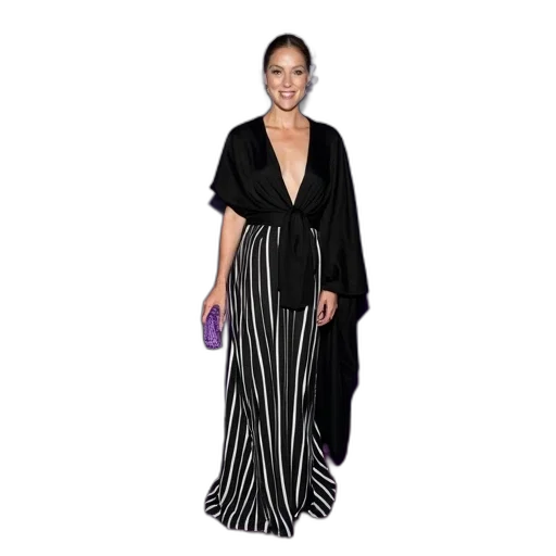 dress, woman, black, white transparent PNG cut-out