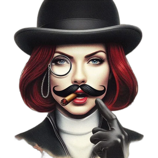 face, hat, mask, staff transparent PNG cut-out