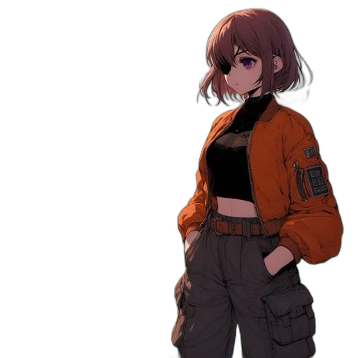 jacket, staff, creature, weapon transparent PNG cut-out