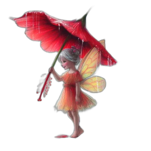 umbrella, dress, flower, creature transparent PNG cut-out