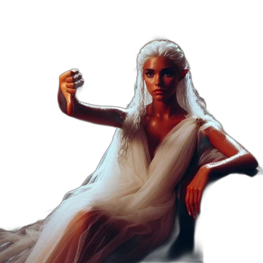 dress, dragon, face, staff transparent PNG cut-out