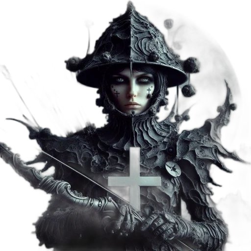 staff, sword, mask, fantasy art transparent PNG cut-out