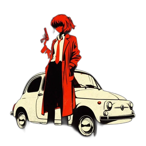 car, jacket, concept art, comic book art transparent PNG cut-out