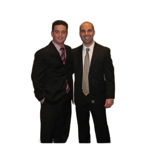 staff, jacket, two, men transparent PNG cut-out