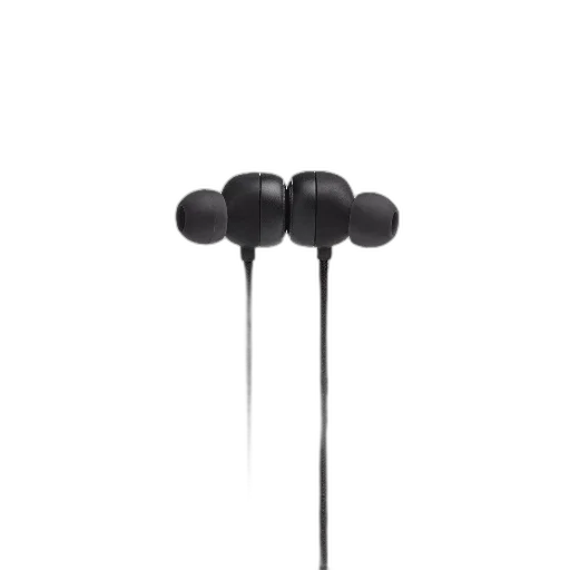 black, earphones, white, background transparent PNG cut-out