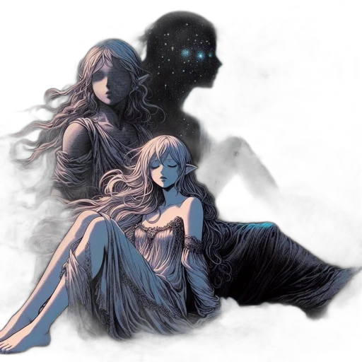 concept art, fantasy art, comic book art, watercolor transparent PNG cut-out