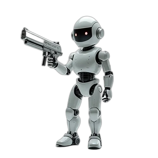 robot, weapon, 3d render, concept art transparent PNG cut-out