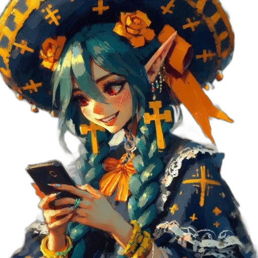 hat, staff, jewelry, weapon transparent PNG cut-out