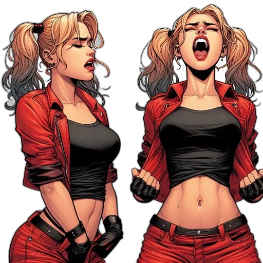 comic book art, concept art, cartoon, red transparent PNG cut-out