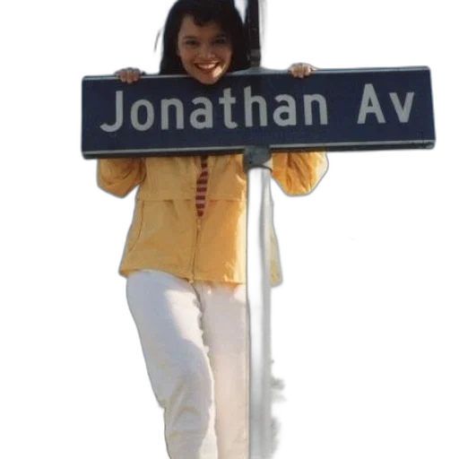 3d render, city street, woman, yellow transparent PNG cut-out