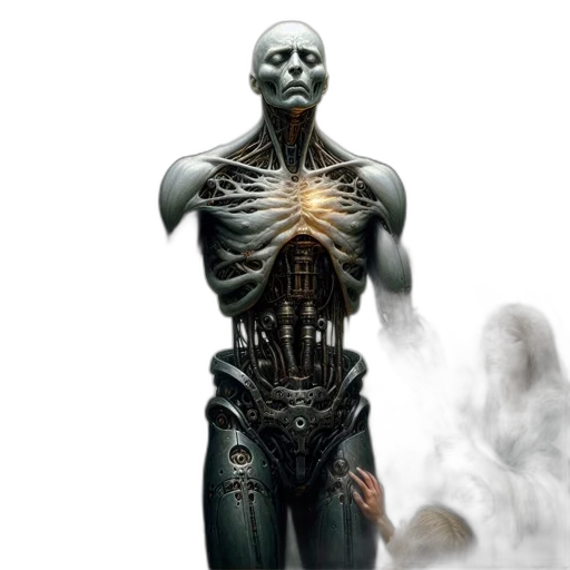 robot, creature, concept art, cyberpunk transparent PNG cut-out