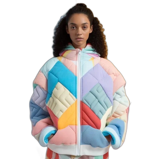 jacket, vaporwave, pastel, colorful transparent PNG cut-out