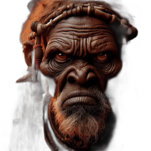 face, mask, staff, creature transparent PNG cut-out