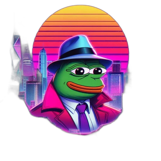 hat, jacket, vaporwave, cartoon transparent PNG cut-out