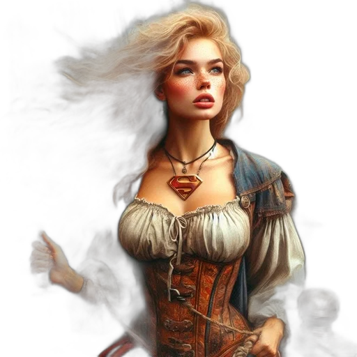 dress, face, jewelry, fantasy art transparent PNG cut-out