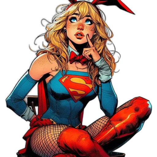 comic book art, concept art, cartoon, blonde transparent PNG cut-out