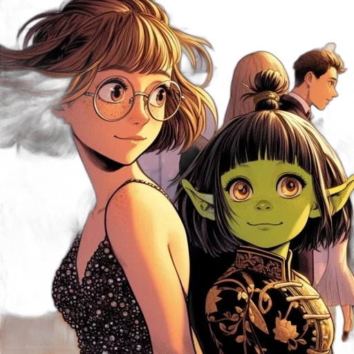 comic book art, concept art, cartoon, fantasy art transparent PNG cut-out