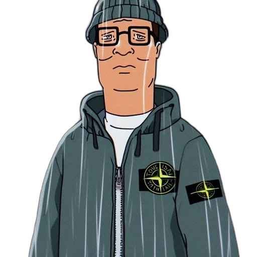 jacket, staff, hat, cartoon transparent PNG cut-out